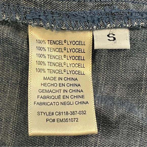 Anthropologie Cloth & Stone Chambray Belted Shirtdress Sz S - Picture 10 of 10